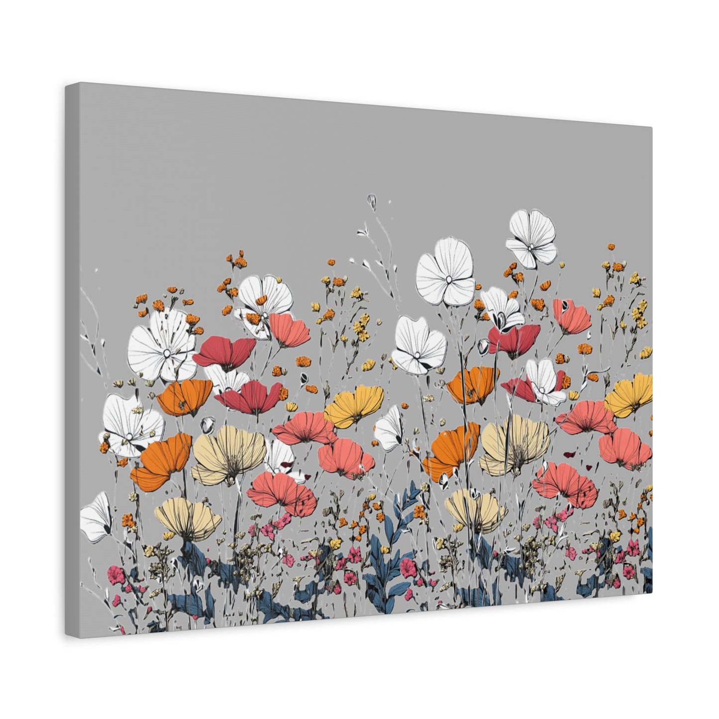 Floral Canvas Wall Art - Vibrant Flower Design for Home Decor