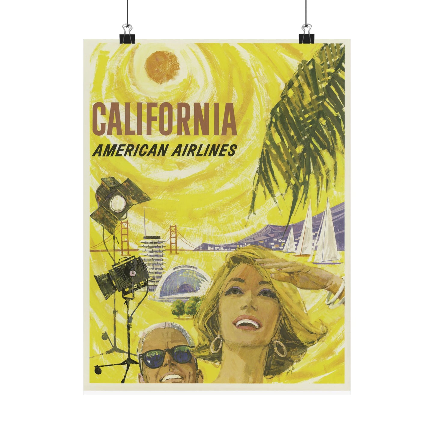 Vintage California Travel Poster | Matte Vertical Wall Art