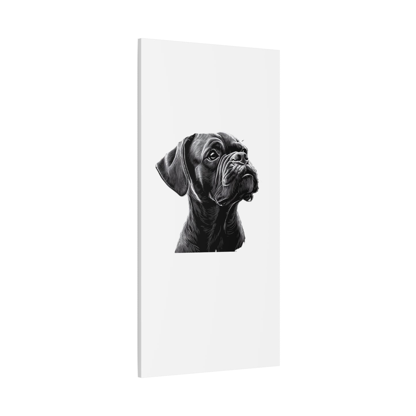 Canvas Wall Art - Black Boxer Dog Portrait - Pet Lover Home Decor