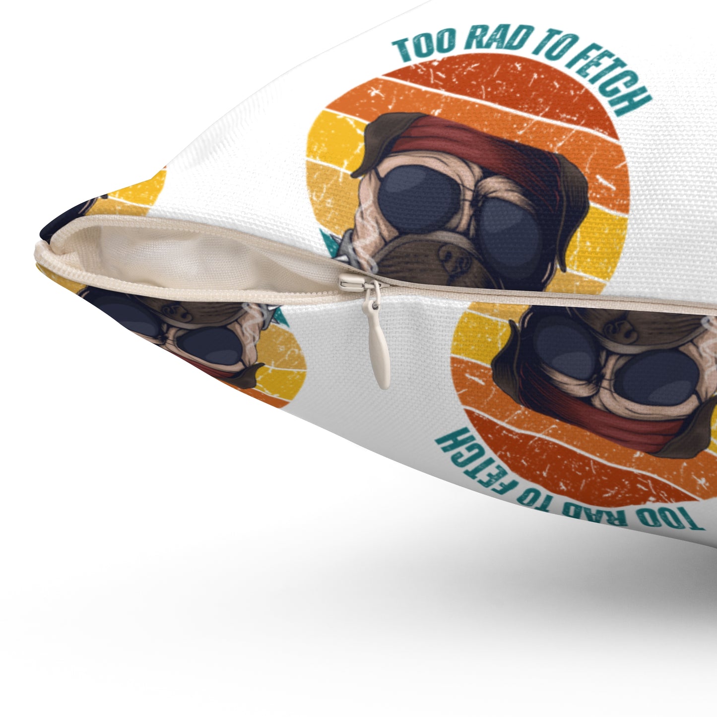 Spun Polyester Square Pillow - Too Rad To Fetch 14"x14"