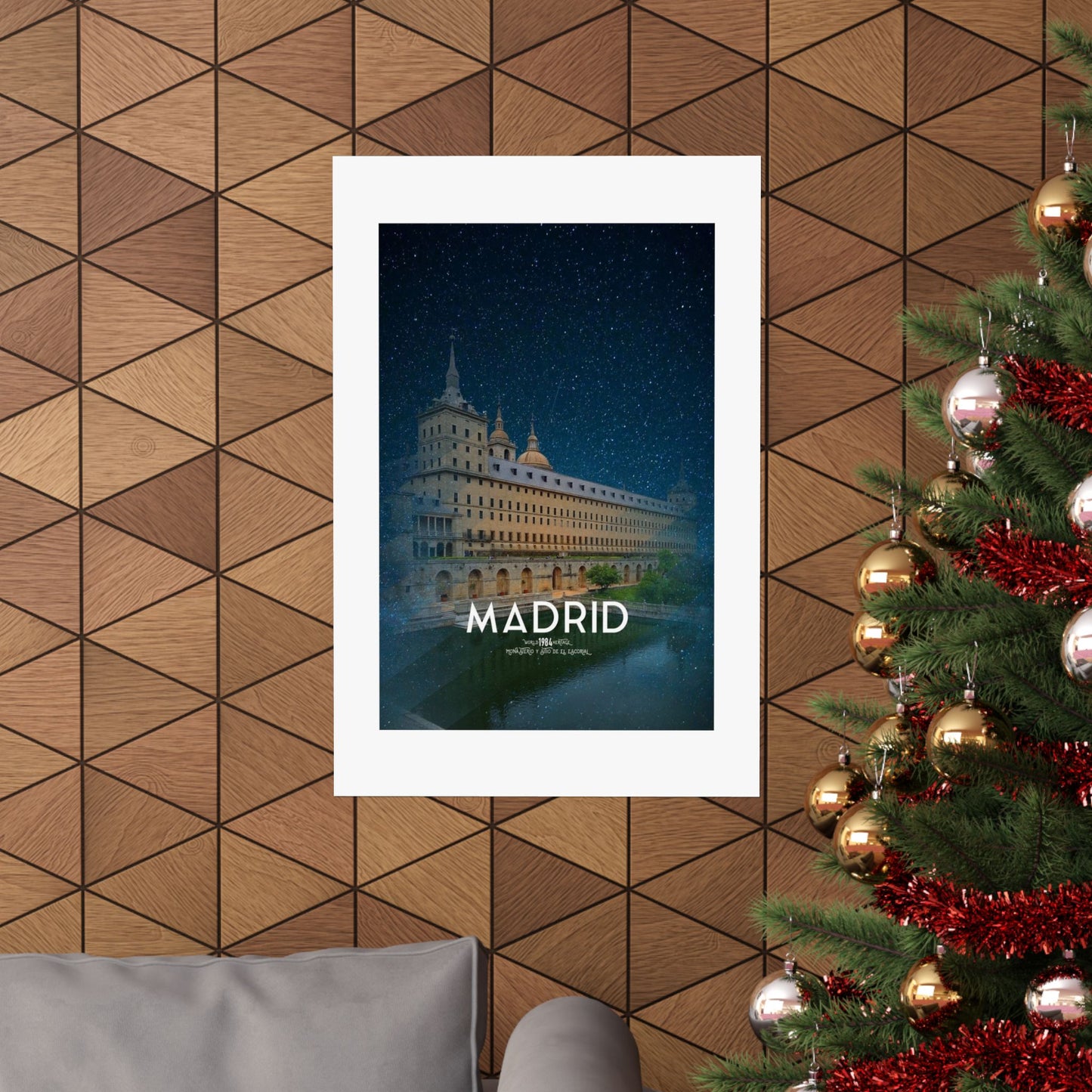 Stylish Matte Vertical Poster - Madrid Skyline Art Print