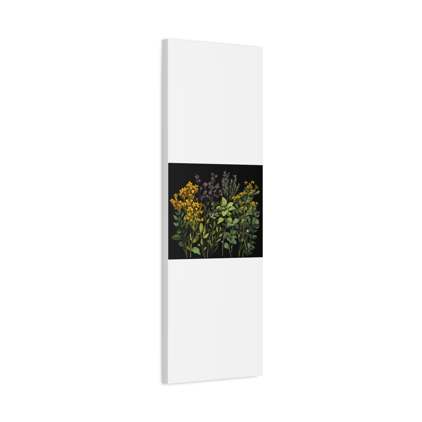 Botanical Wall Art - Matte Canvas Print of Colorful Herbs and Flowers