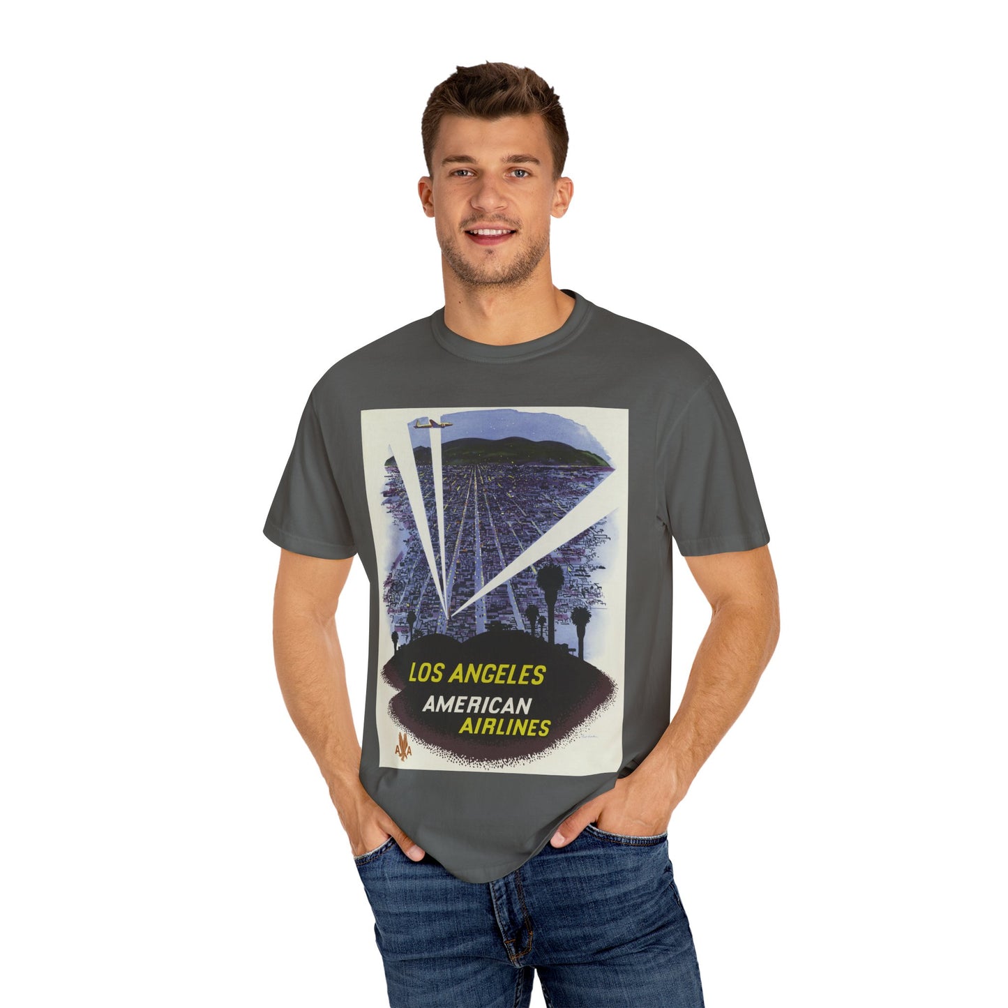 Los Angeles American Airlines Vintage T-shirt - Unisex Garment-Dyed Tee