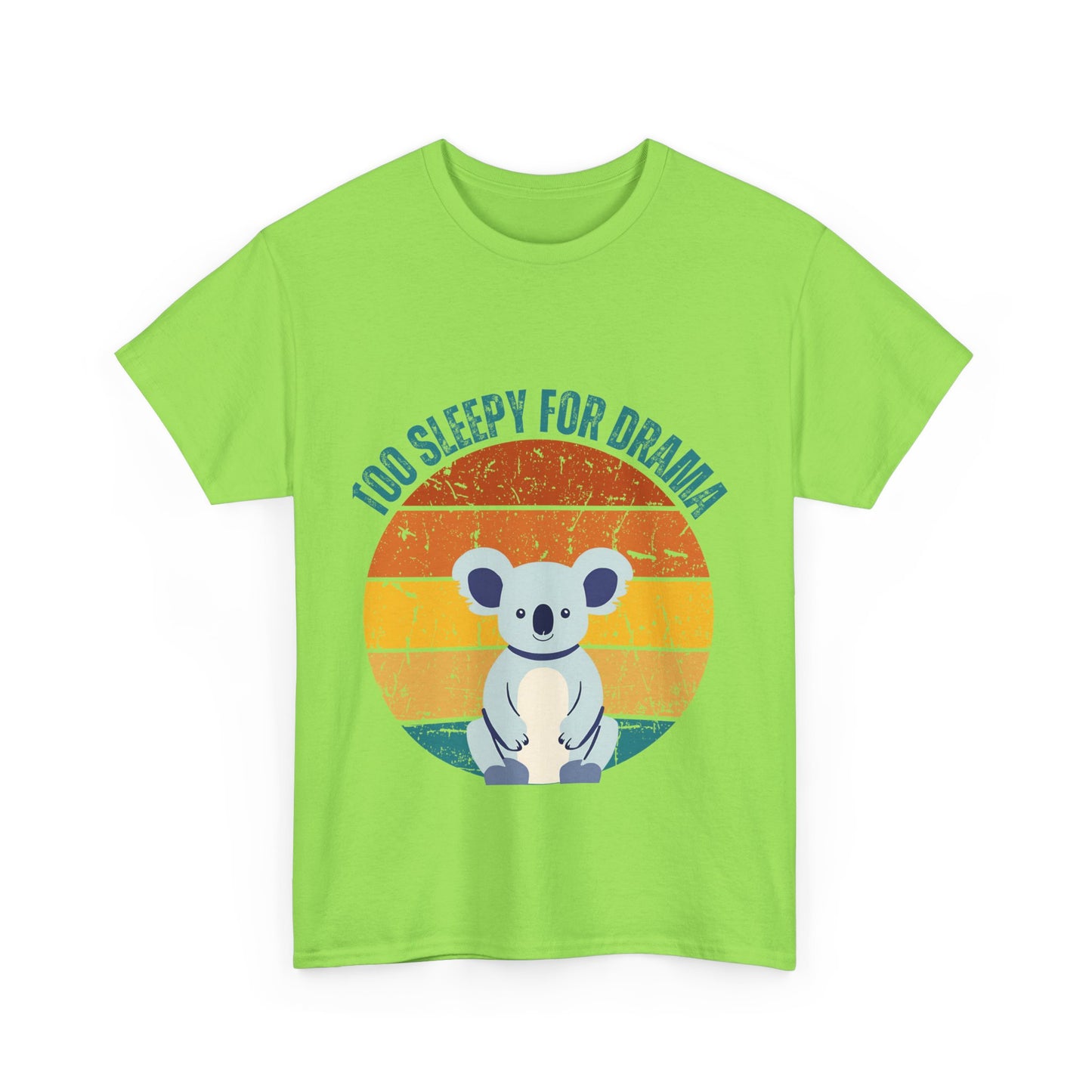 Sleepy for Drama Unisex Heavy Cotton Tee - Cute Koala Graphic T-Shirt