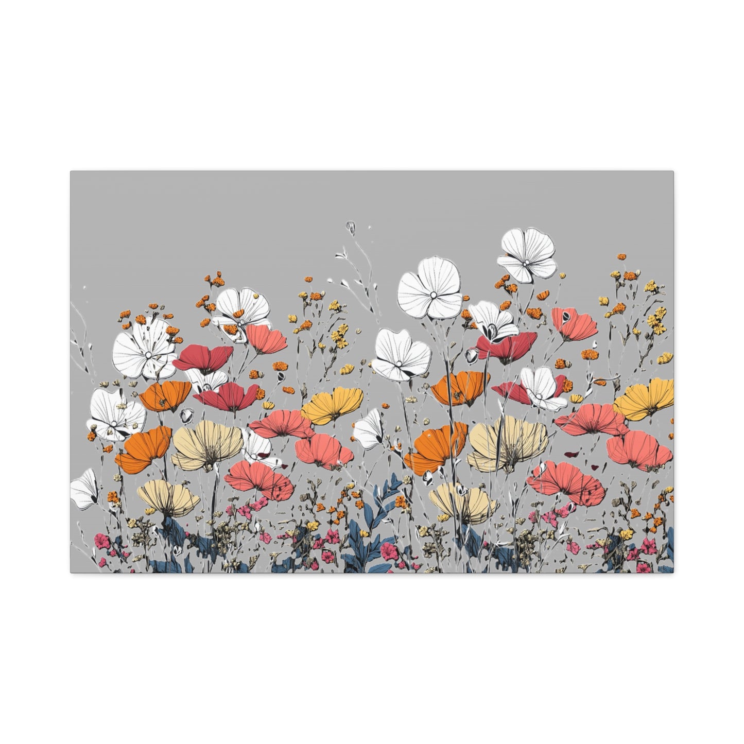 Floral Canvas Wall Art - Vibrant Flower Design for Home Decor