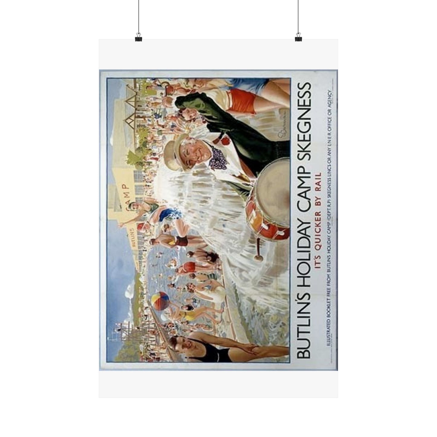 Butlins Holiday Camp Skegness Vintage Poster - Matte Vertical Wall Art