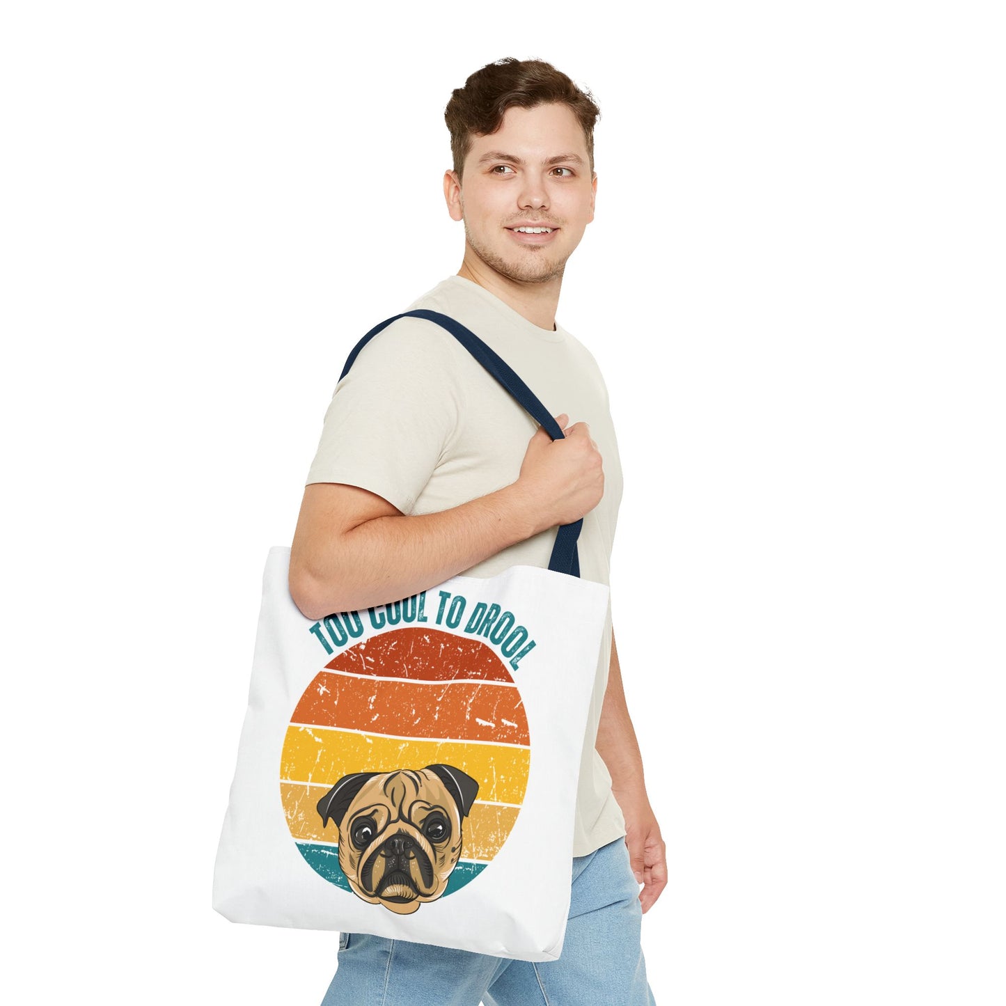 Too Cool to Drool Pug Tote