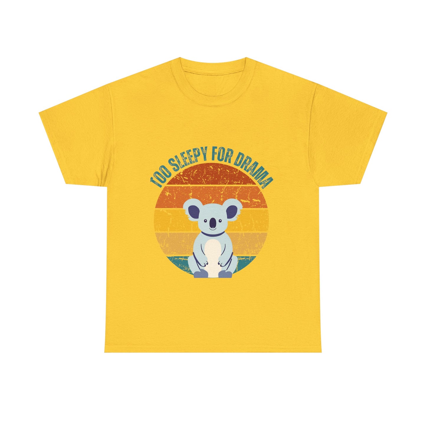 Sleepy for Drama Unisex Heavy Cotton Tee - Cute Koala Graphic T-Shirt