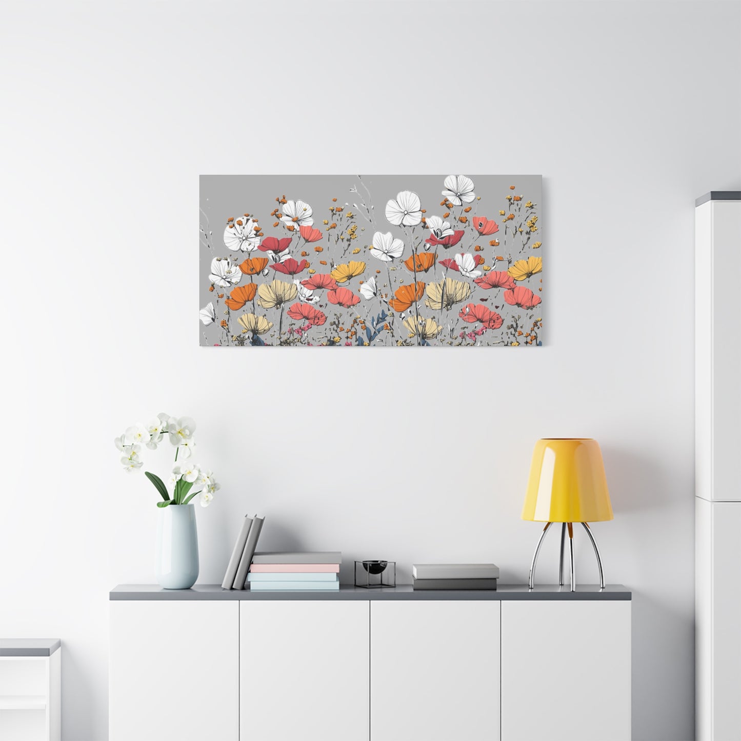 Floral Canvas Wall Art - Vibrant Flower Design for Home Decor
