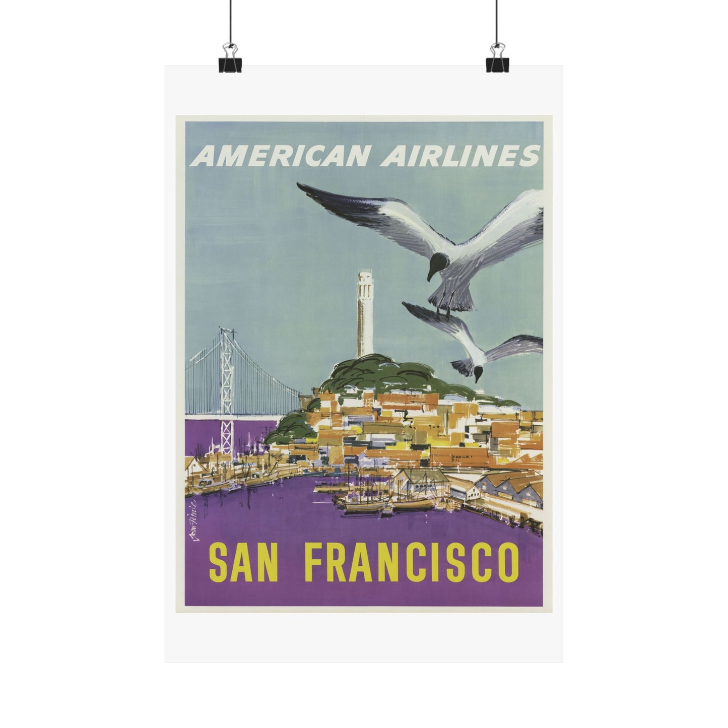 Vintage San Francisco Travel Poster - Matte Vertical Art Print