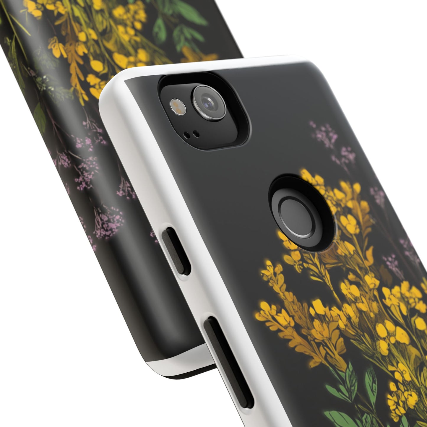 Floral Tough Phone Case - Elegant Yellow Botanical Design