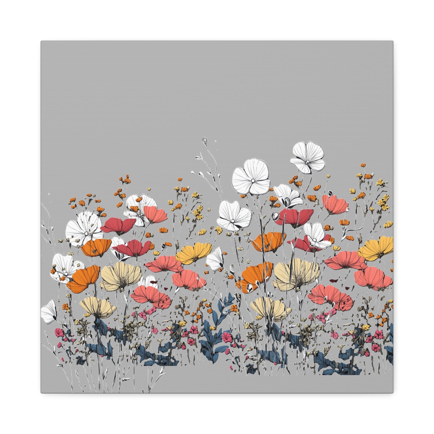 Floral Canvas Wall Art - Vibrant Flower Design for Home Decor
