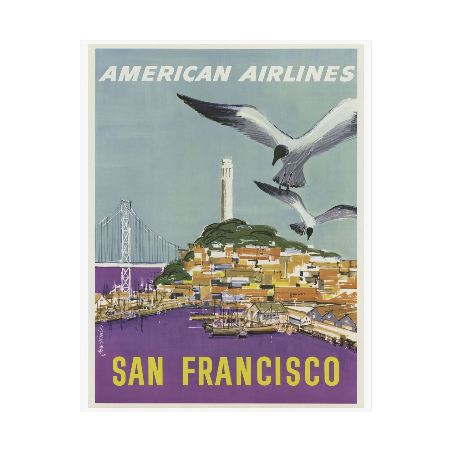 Vintage San Francisco Travel Poster - Matte Vertical Art Print