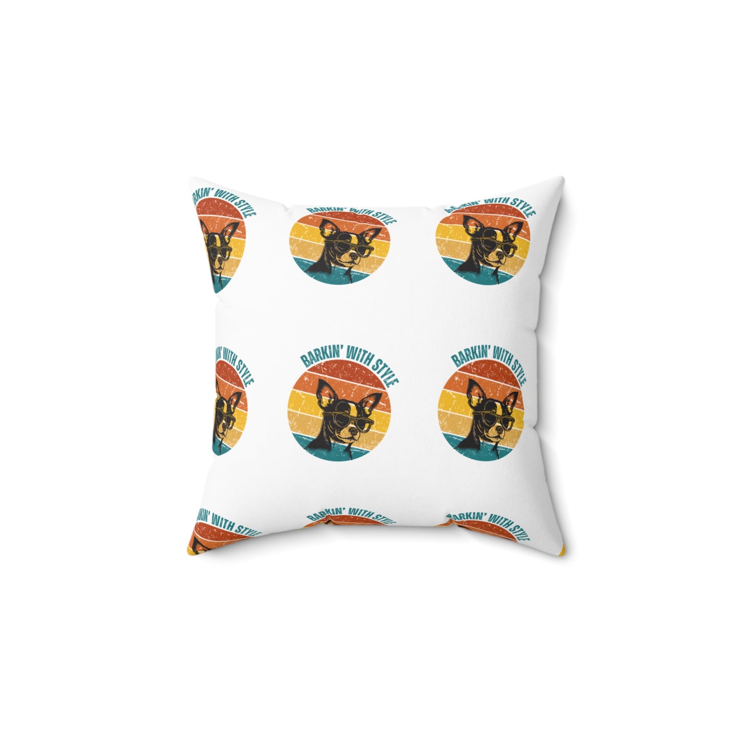 Spun Polyester Square Pillow - Barkin With Style 14"x14"