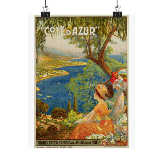 Vintage Cote d'Azur Matte Vertical Posters - Elegant Wall Art for Home Décor