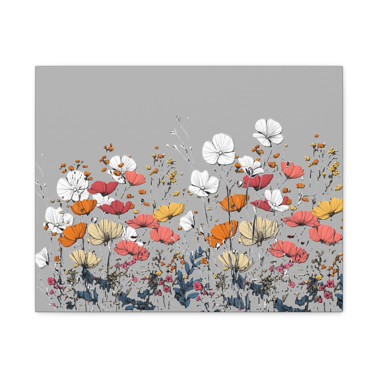 Floral Canvas Wall Art - Vibrant Flower Design for Home Decor