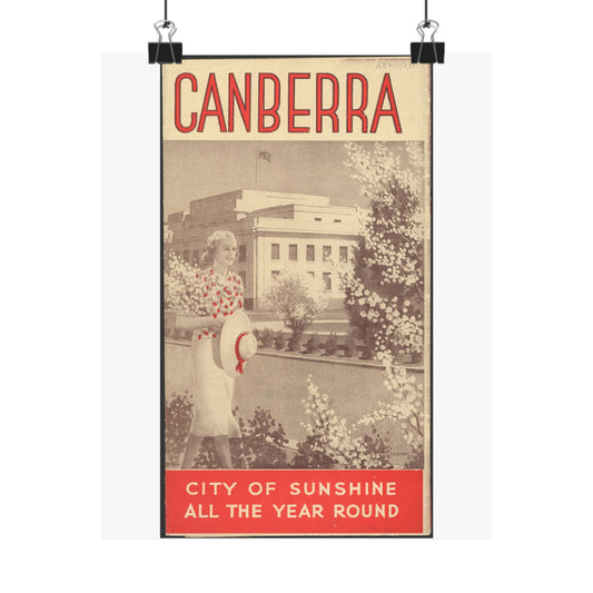 Vintage Canberra Vertical Poster - City of Sunshine Decor