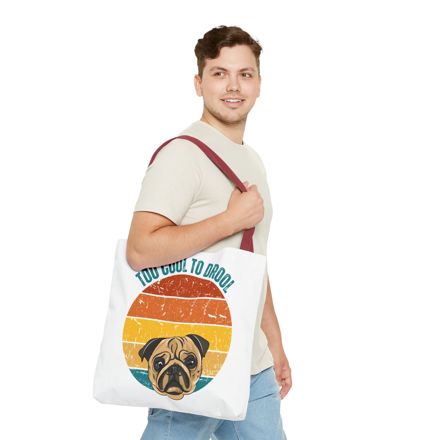 Too Cool to Drool Pug Tote