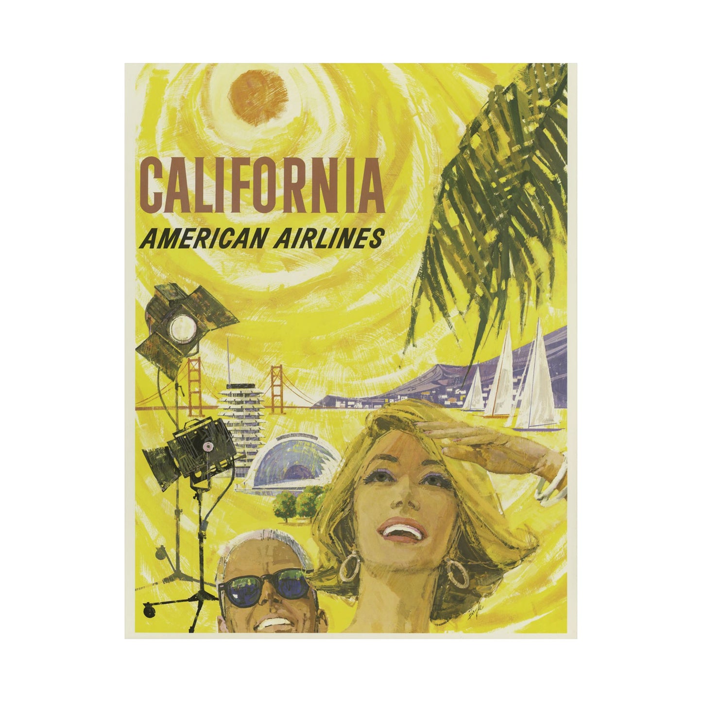 Vintage California Travel Poster | Matte Vertical Wall Art