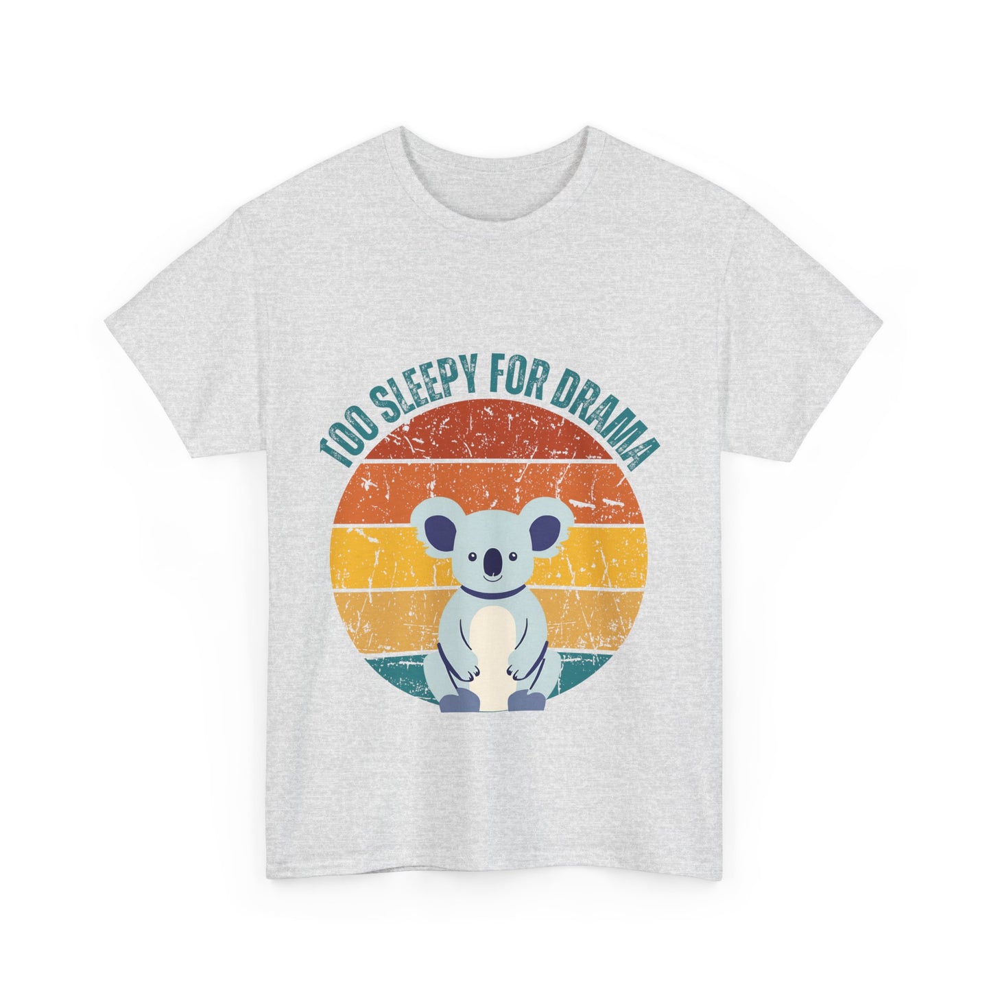 Sleepy for Drama Unisex Heavy Cotton Tee - Cute Koala Graphic T-Shirt