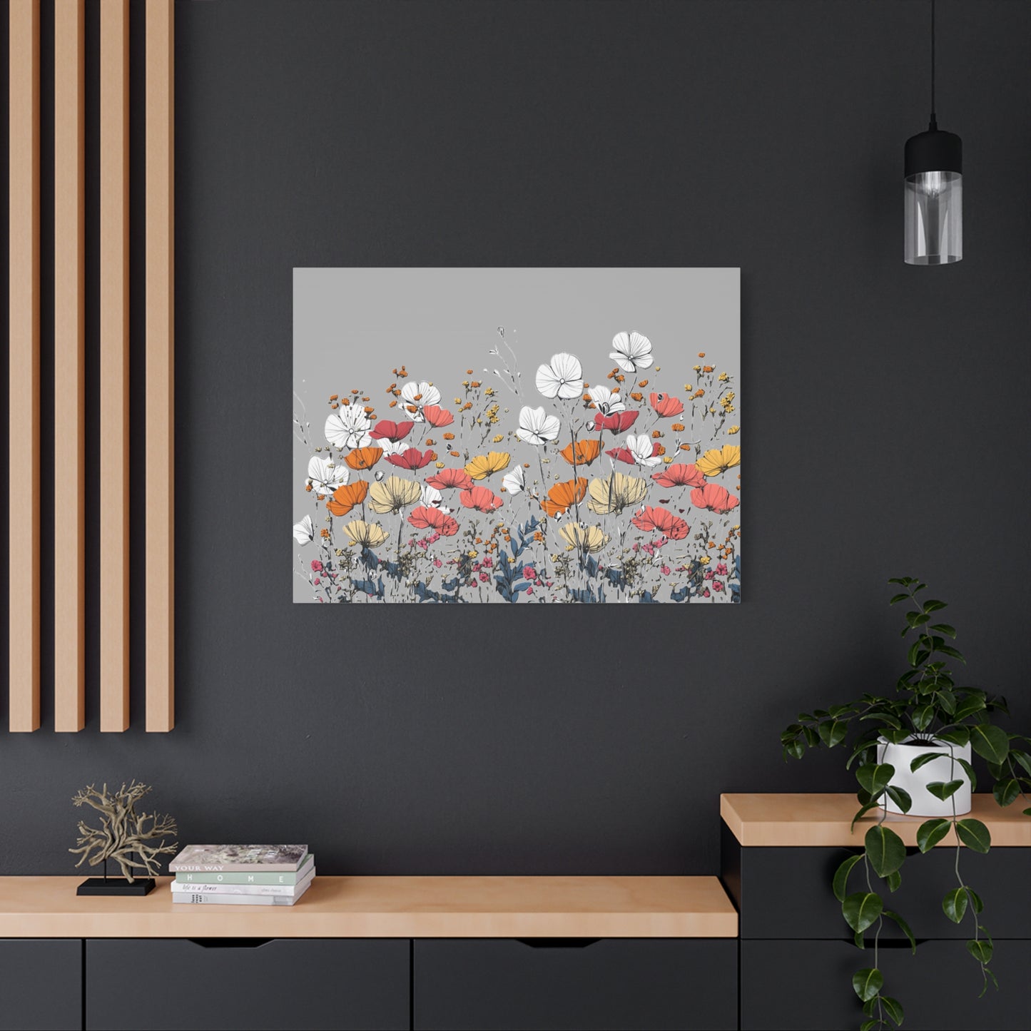 Floral Canvas Wall Art - Vibrant Flower Design for Home Decor