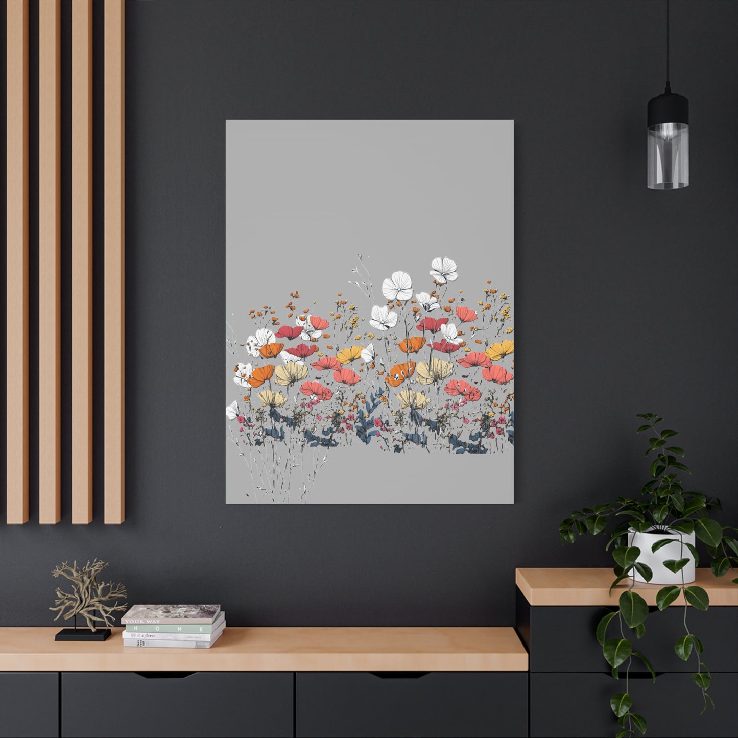 Floral Canvas Wall Art - Vibrant Flower Design for Home Decor