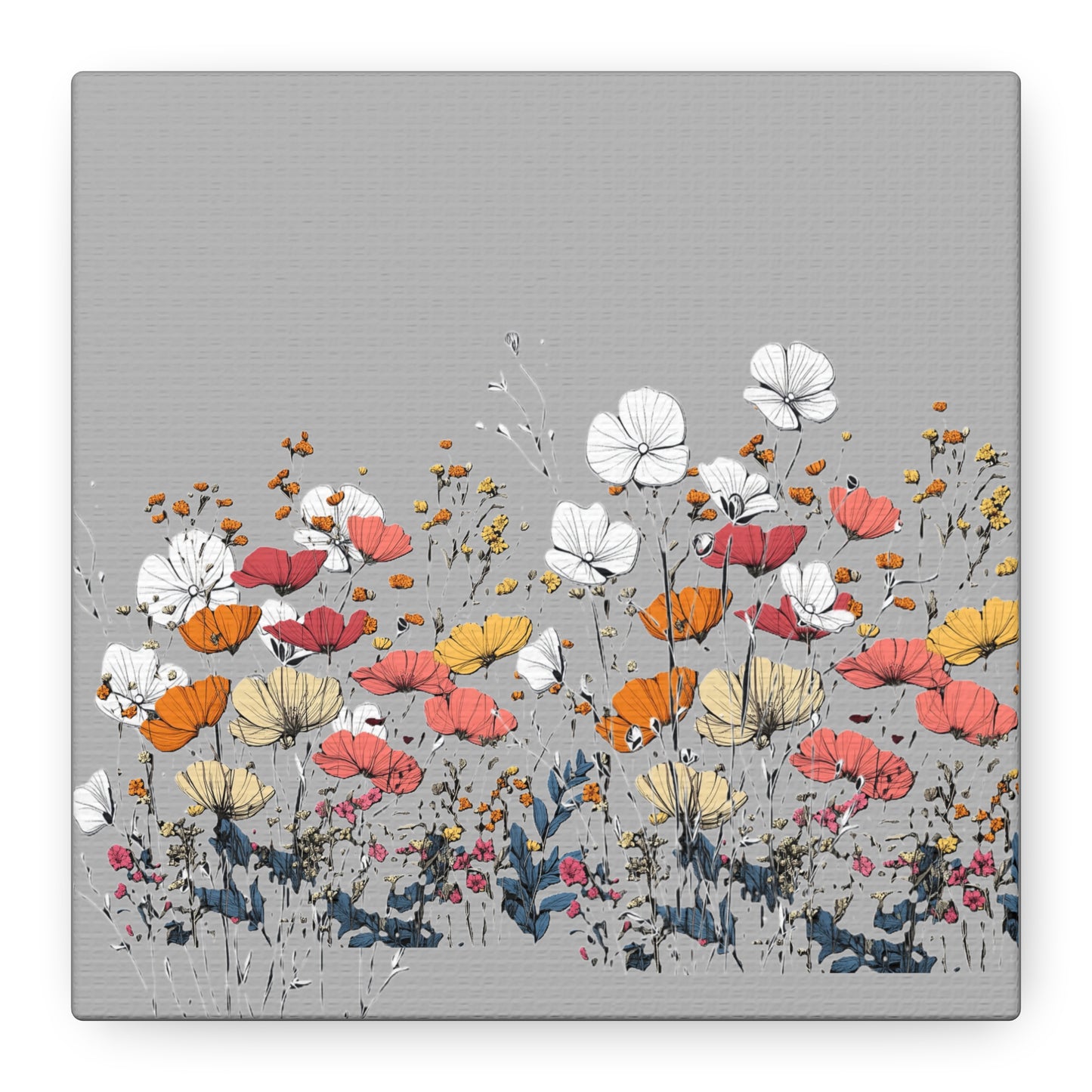 Floral Canvas Wall Art - Vibrant Flower Design for Home Decor