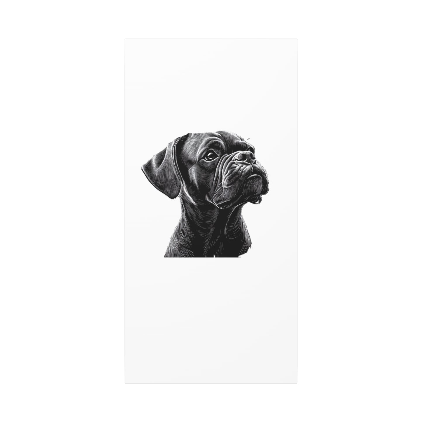 Canvas Wall Art - Black Boxer Dog Portrait - Pet Lover Home Decor