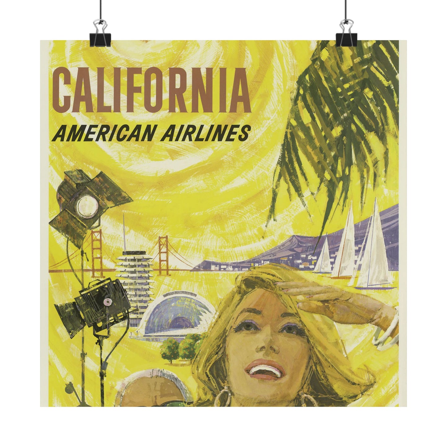 Vintage California Travel Poster | Matte Vertical Wall Art