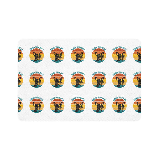 Colorful Cat Design Pet Food Mat | 12x18 Non-Slip Feeding Mat