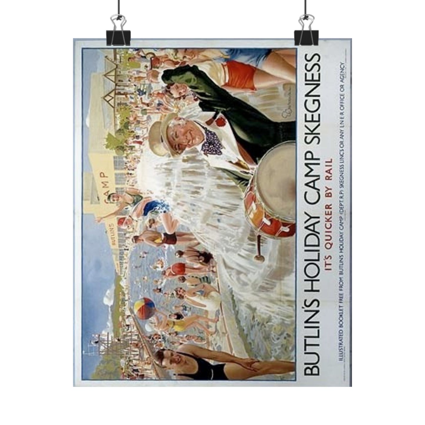 Butlins Holiday Camp Skegness Vintage Poster - Matte Vertical Wall Art