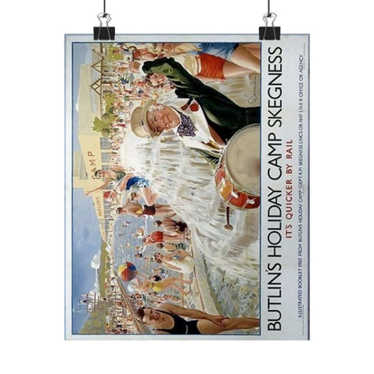Butlins Holiday Camp Skegness Vintage Poster - Matte Vertical Wall Art