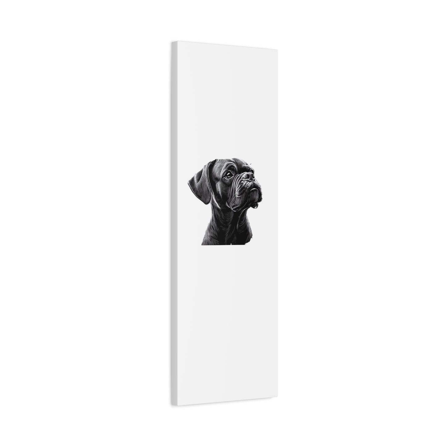 Canvas Wall Art - Black Boxer Dog Portrait - Pet Lover Home Decor