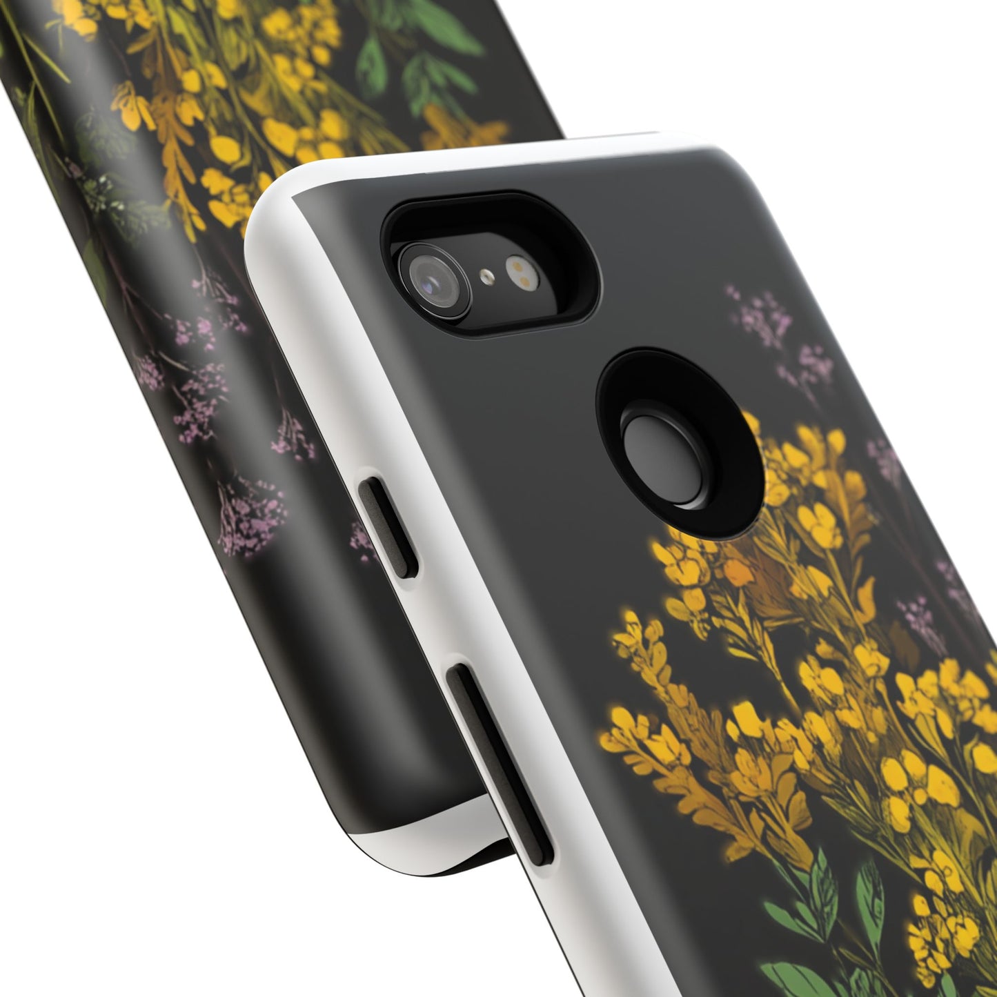 Floral Tough Phone Case - Elegant Yellow Botanical Design