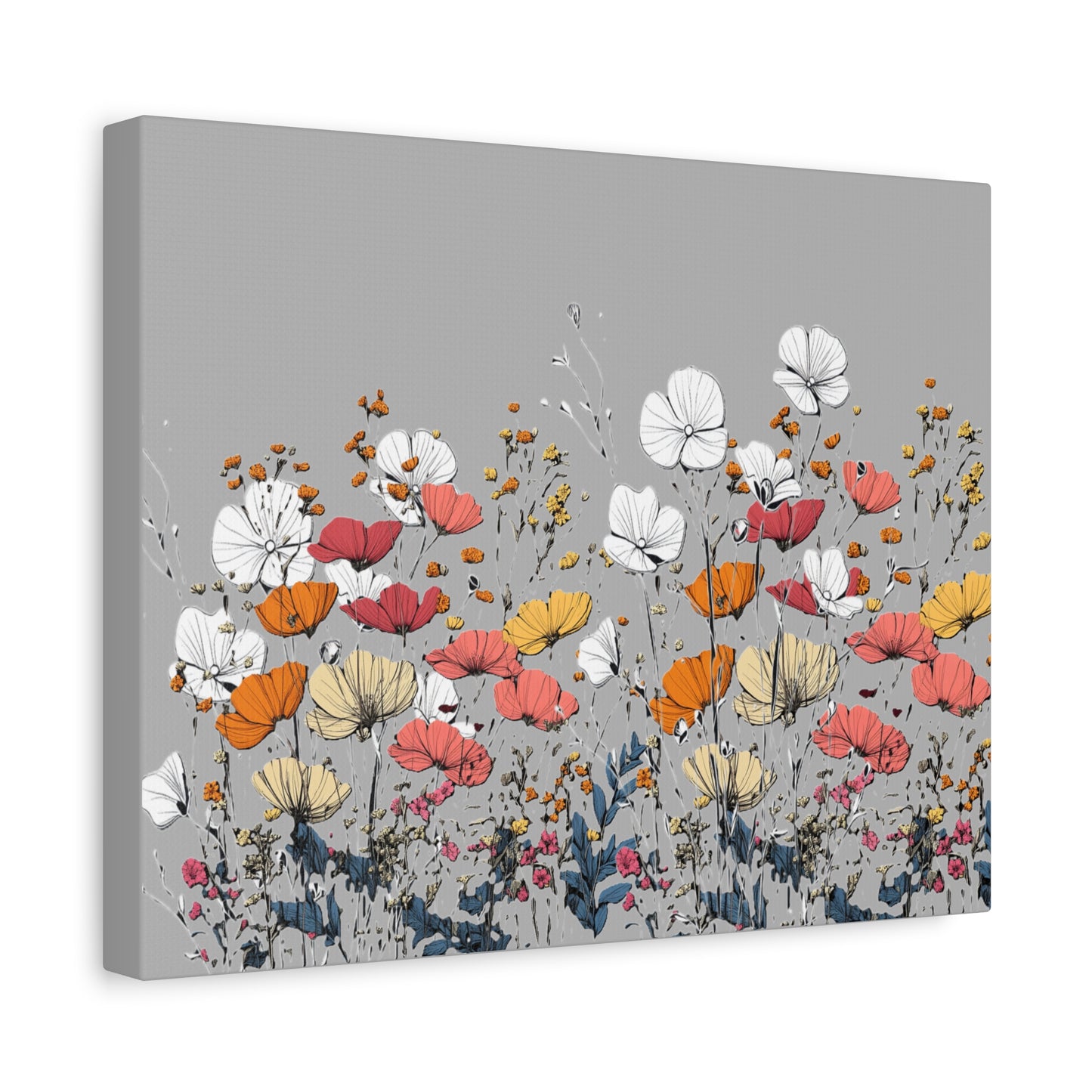 Floral Canvas Wall Art - Vibrant Flower Design for Home Decor