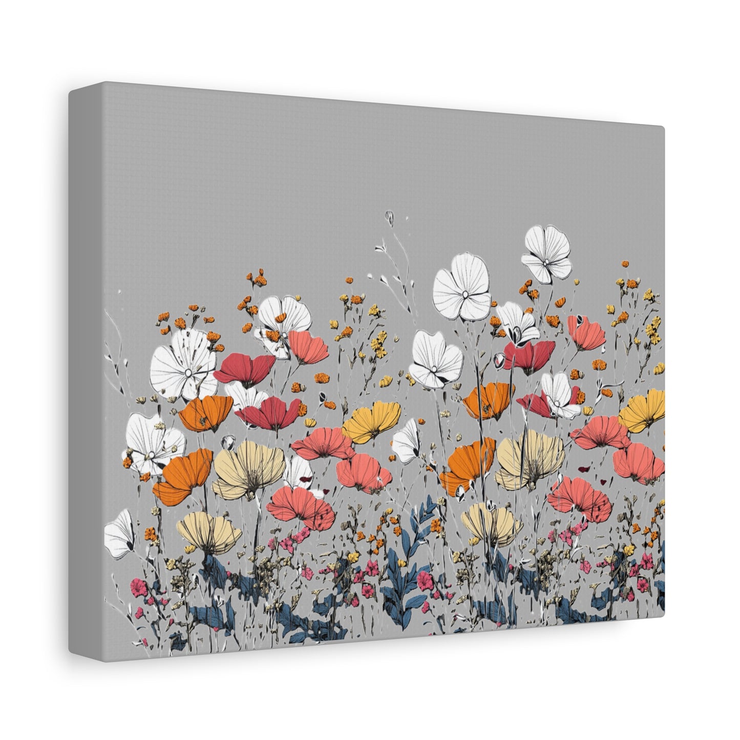 Floral Canvas Wall Art - Vibrant Flower Design for Home Decor