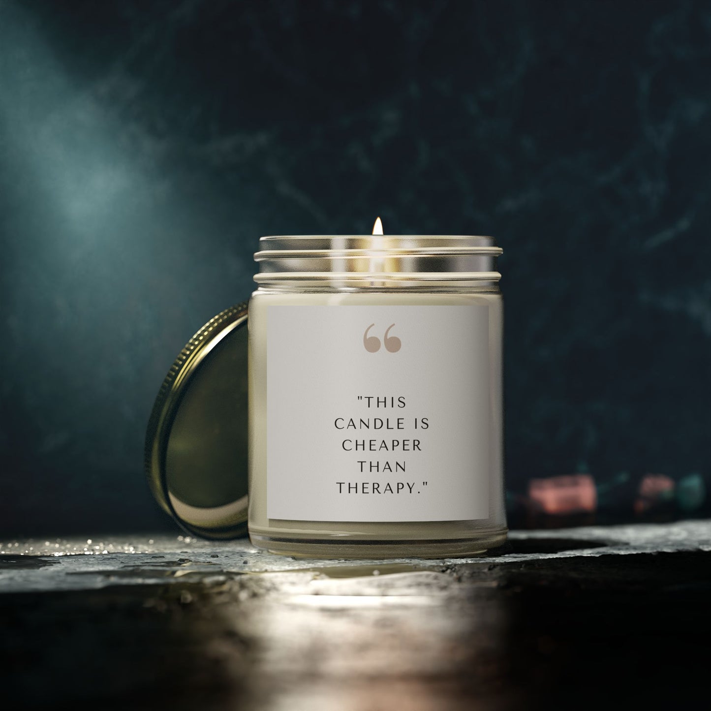 Scented Candle - 'This Candle is Cheaper Than Therapy' - Coconut Apricot Wax