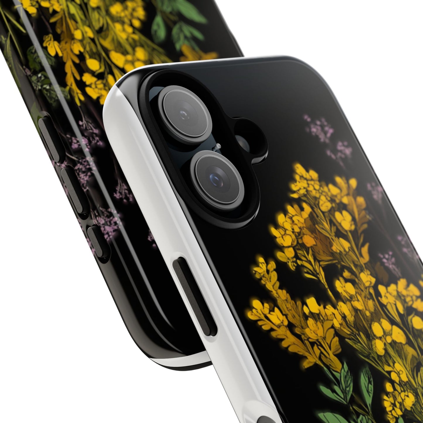 Floral Tough Phone Case - Elegant Yellow Botanical Design