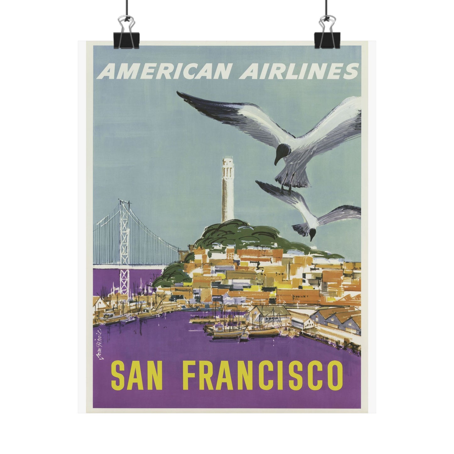 Vintage San Francisco Travel Poster - Matte Vertical Art Print