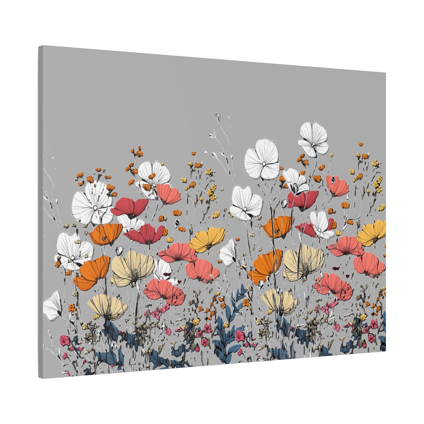 Floral Canvas Wall Art - Vibrant Flower Design for Home Decor