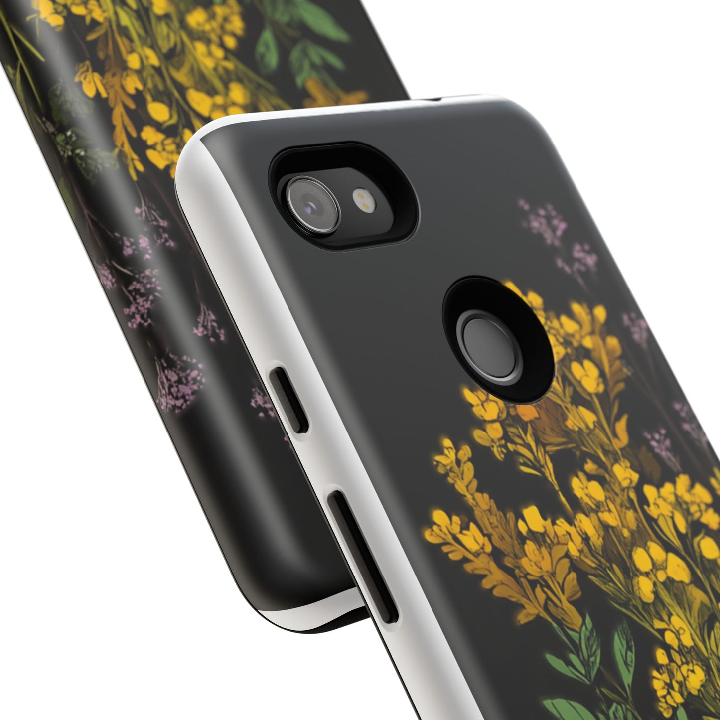 Floral Tough Phone Case - Elegant Yellow Botanical Design
