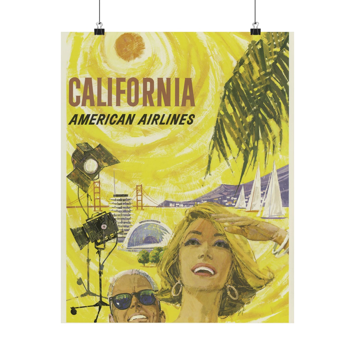 Vintage California Travel Poster | Matte Vertical Wall Art