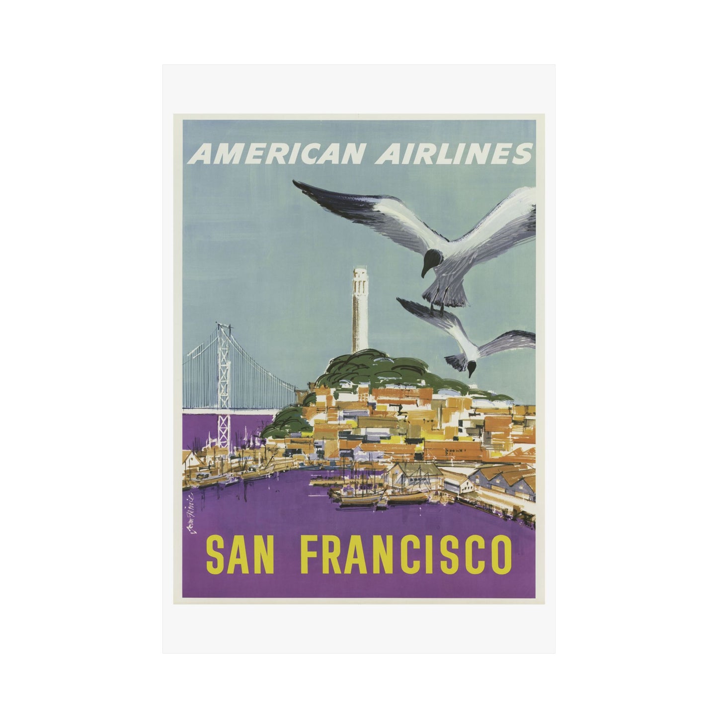 Vintage San Francisco Travel Poster - Matte Vertical Art Print