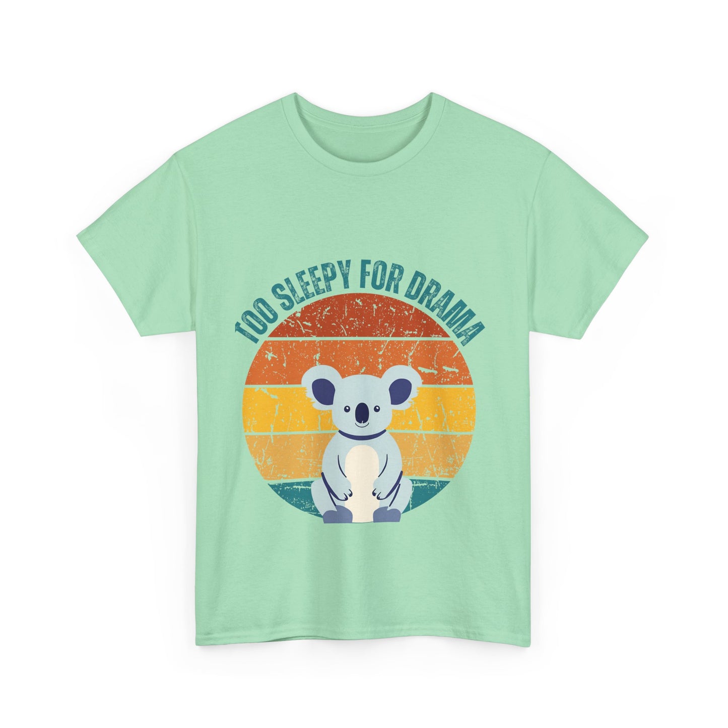 Sleepy for Drama Unisex Heavy Cotton Tee - Cute Koala Graphic T-Shirt