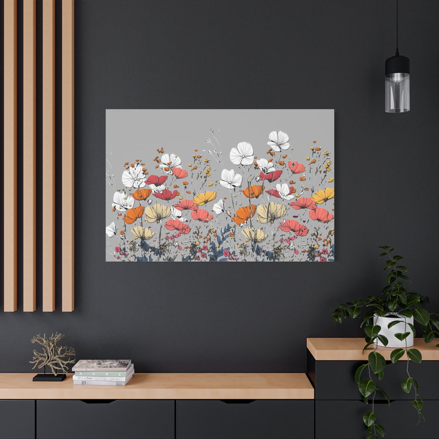 Floral Canvas Wall Art - Vibrant Flower Design for Home Decor