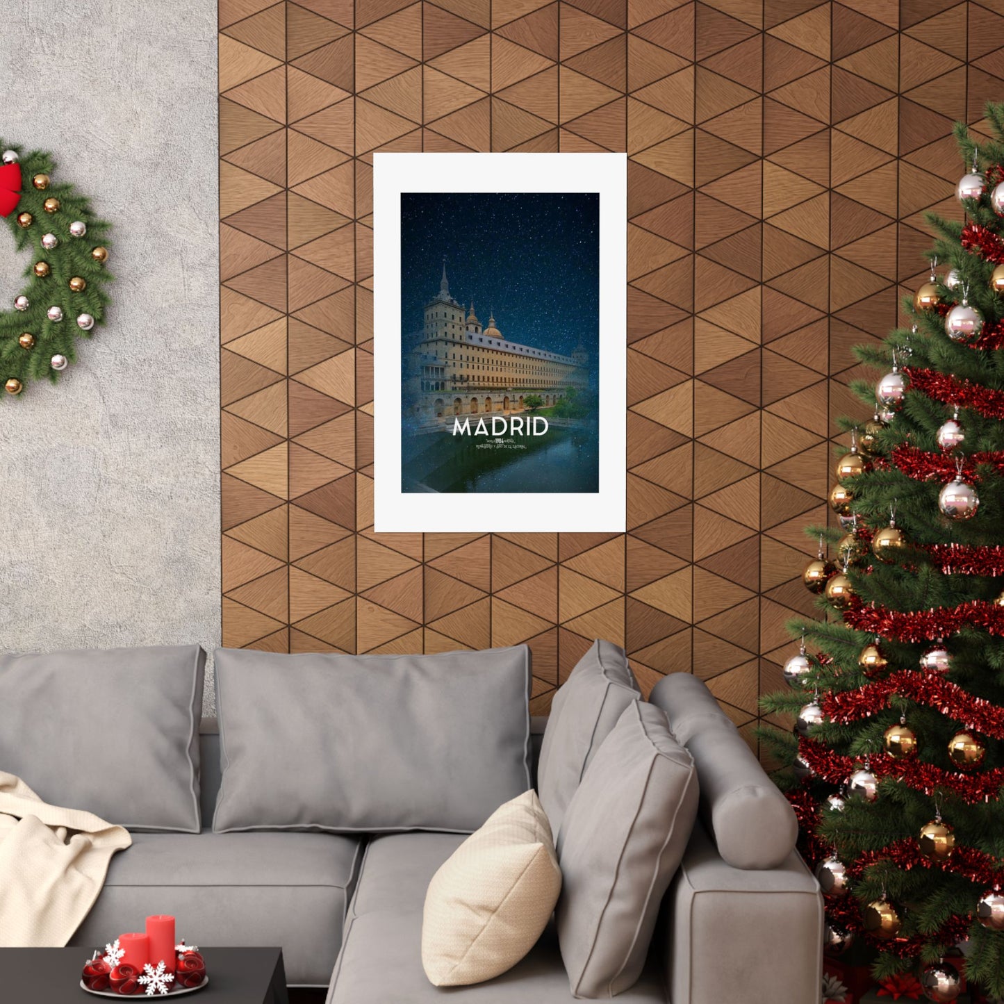 Stylish Matte Vertical Poster - Madrid Skyline Art Print