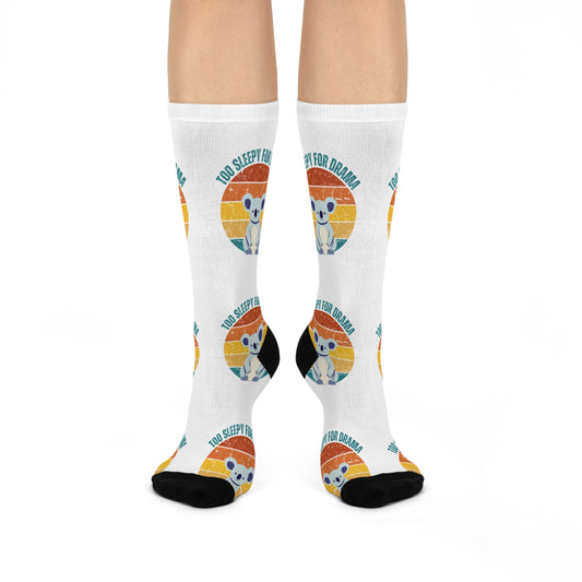 Cozy Koala Crew Socks - 'Too Sleepy For Drama' Design