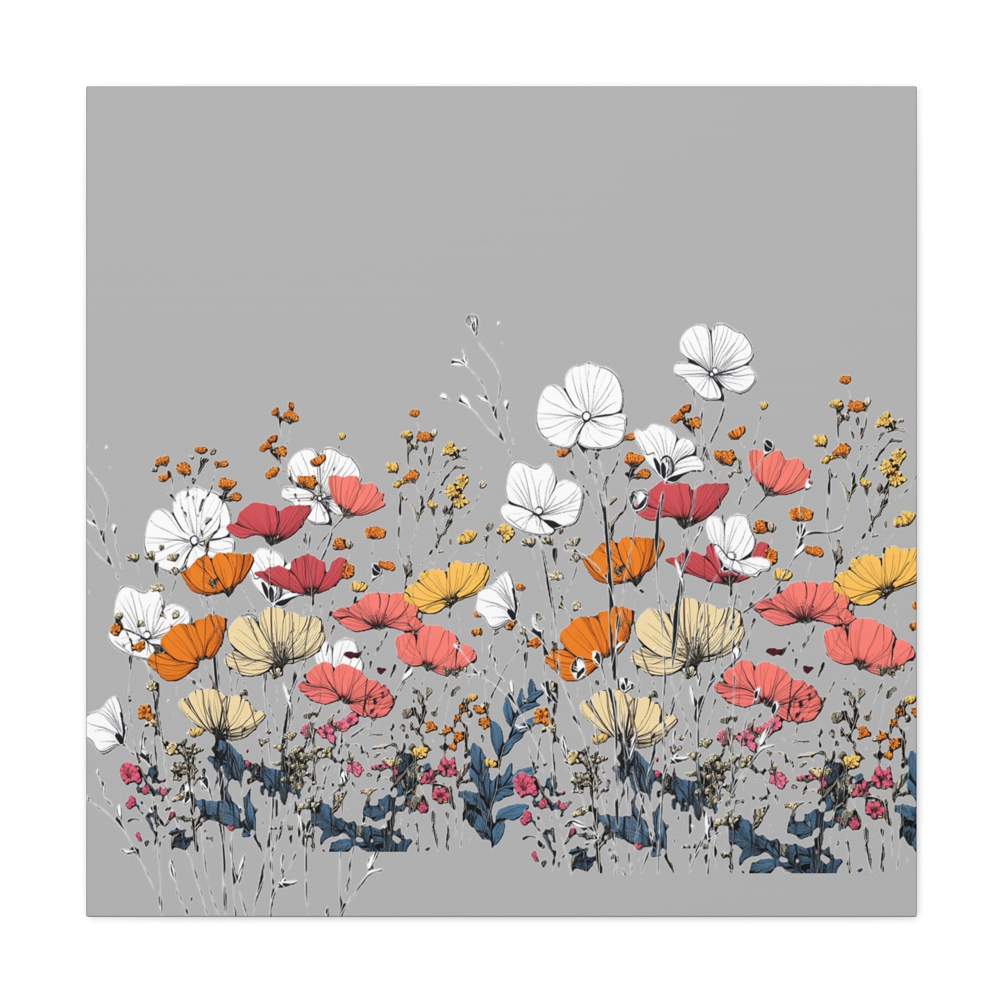 Floral Canvas Wall Art - Vibrant Flower Design for Home Decor