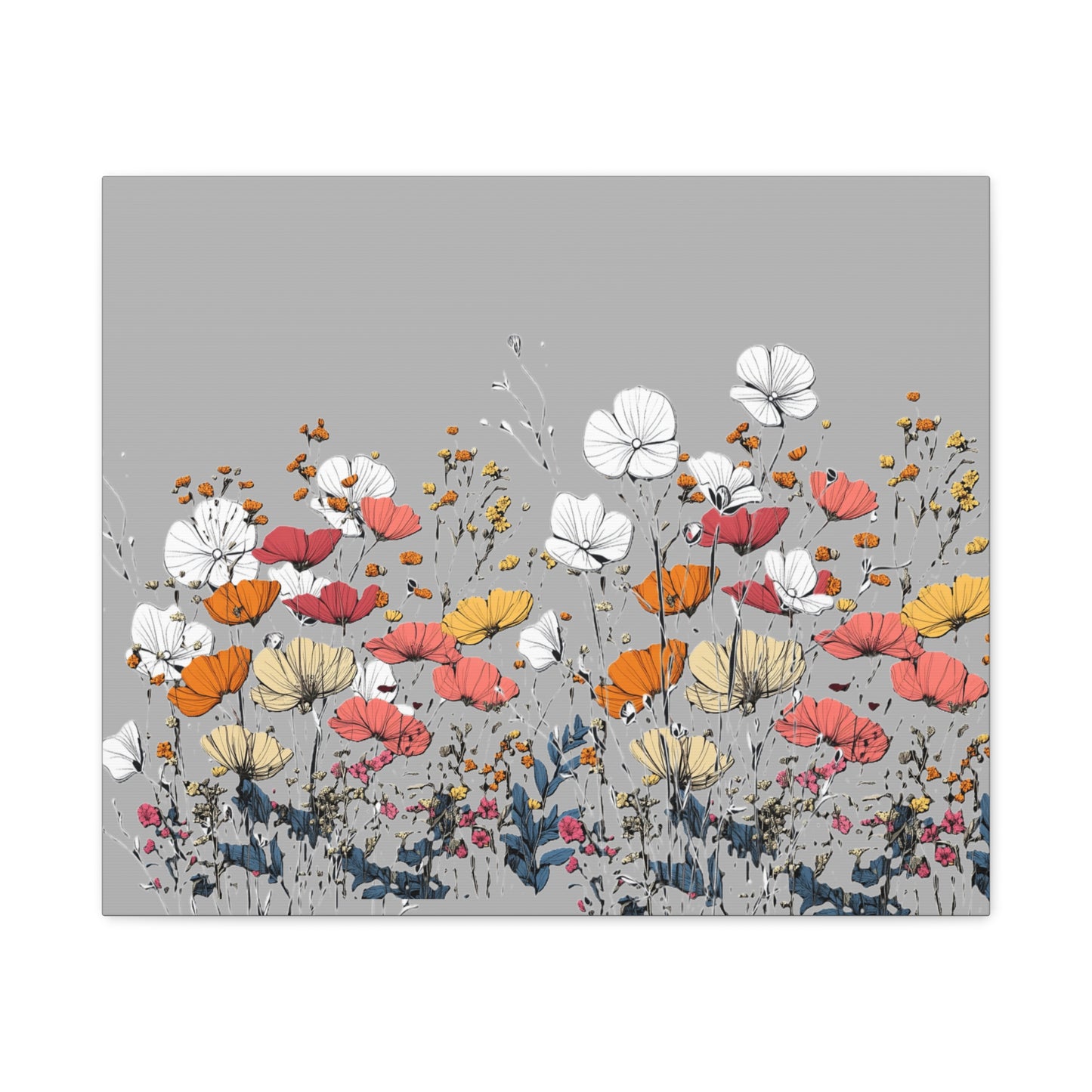 Floral Canvas Wall Art - Vibrant Flower Design for Home Decor