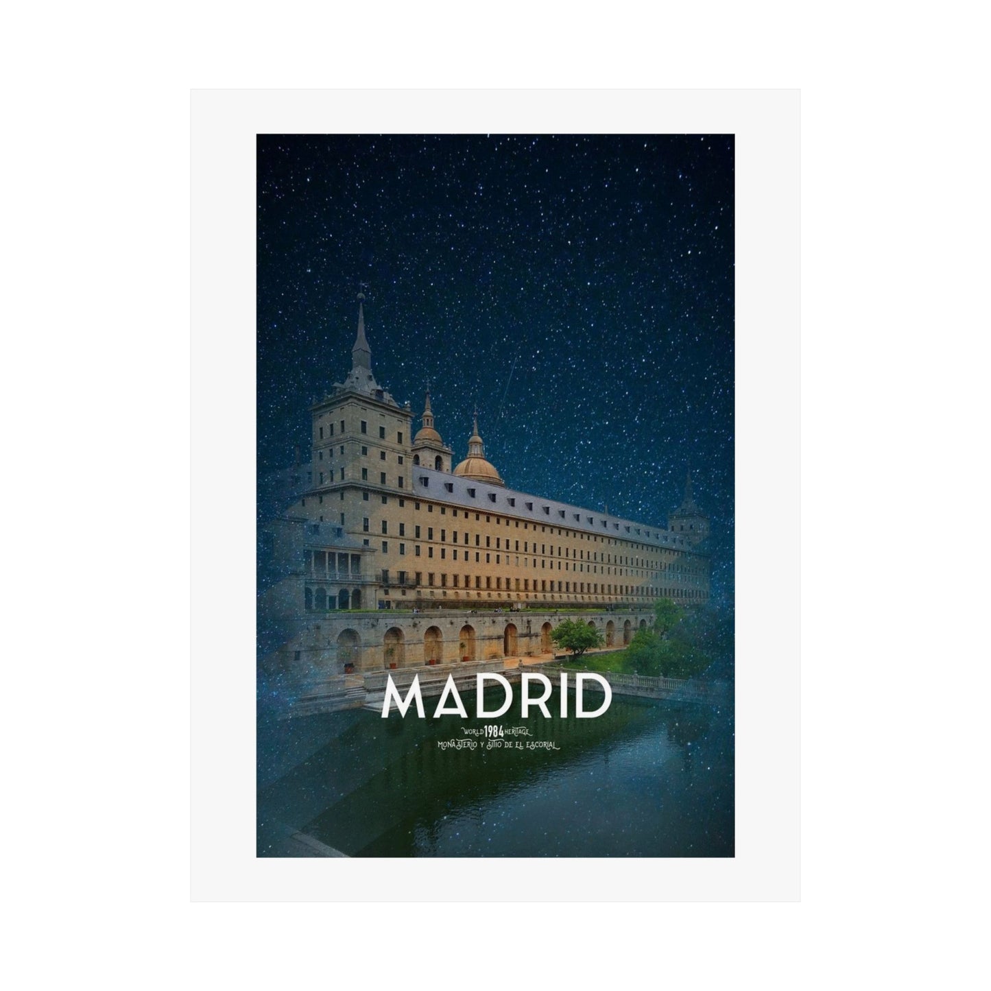 Stylish Matte Vertical Poster - Madrid Skyline Art Print